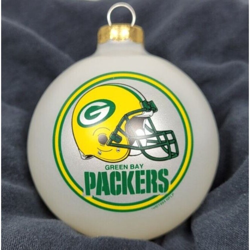 1994 Green Bay Packers Glass Christmas Ornament NFL Football Holiday NOS Vintage